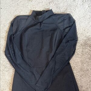 Black Mesh Long Sleeve Romper